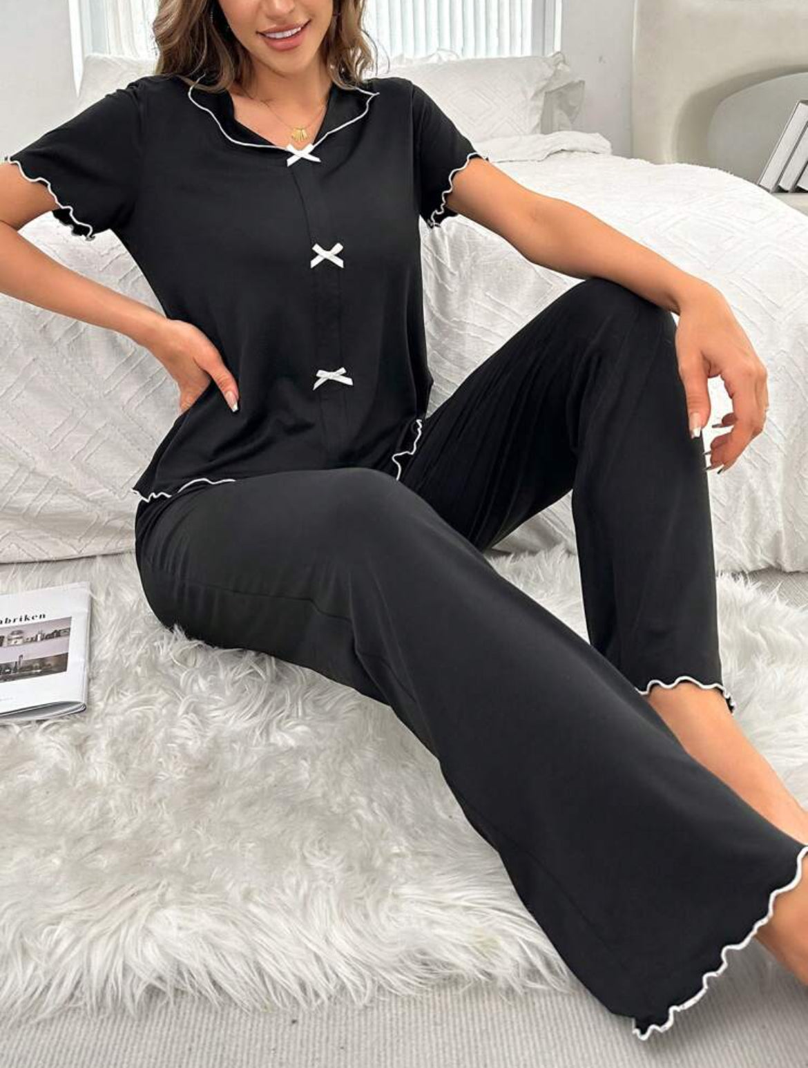 Pijama conjunto Negro