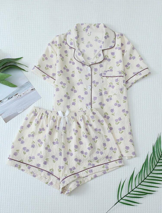 Pijama Flor Morada